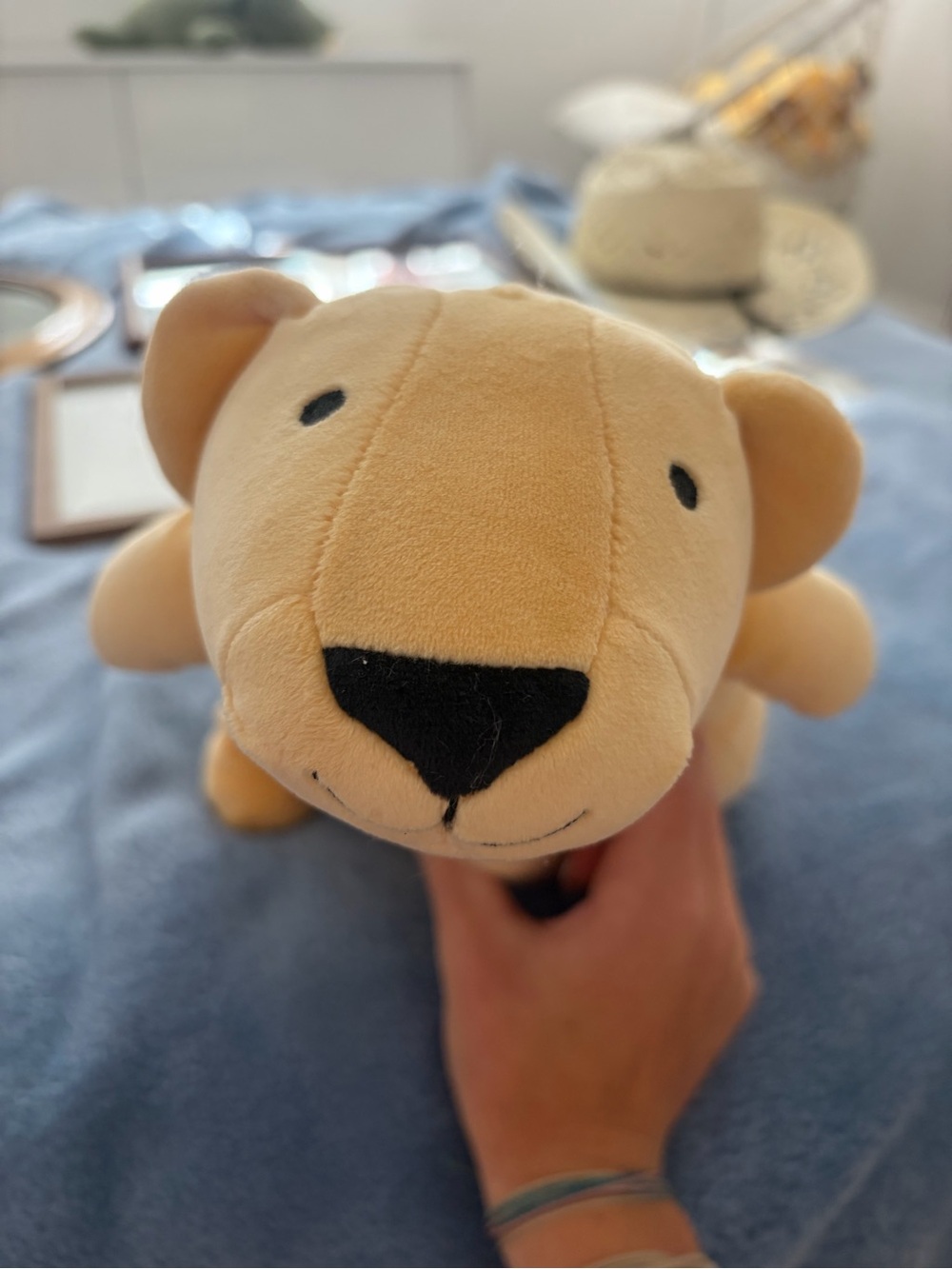 Pillowfort Beige Lion Plush Dog Toy with Black Nose